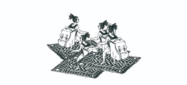 Adolescentes con el peso de los libros